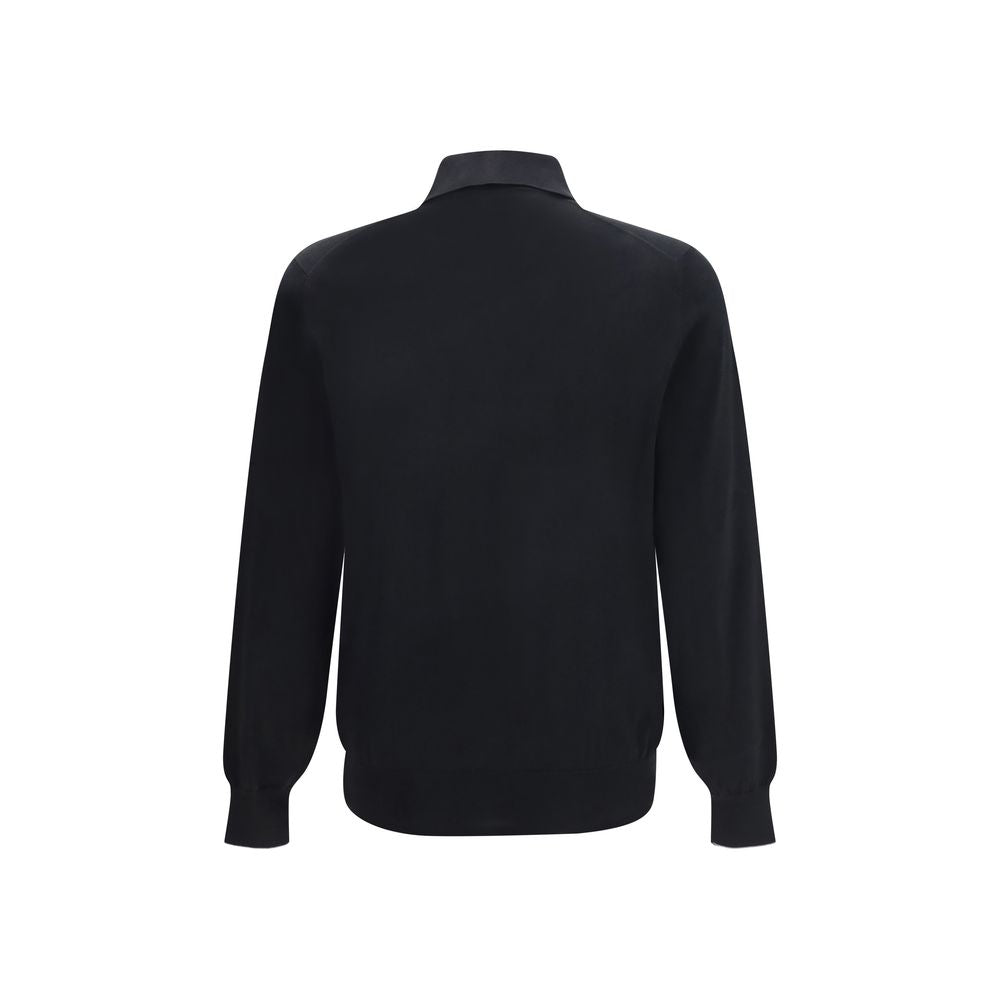 Brunello Cucinelli Black Cotton Polo Shirt Brunello Cucinelli