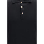 Brunello Cucinelli Black Cotton Polo Shirt Brunello Cucinelli