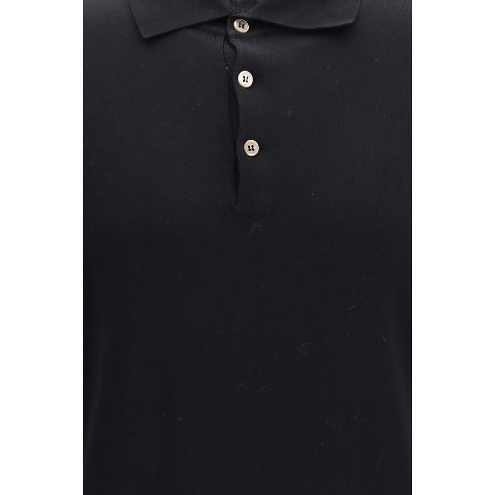 Brunello Cucinelli Black Cotton Polo Shirt Brunello Cucinelli