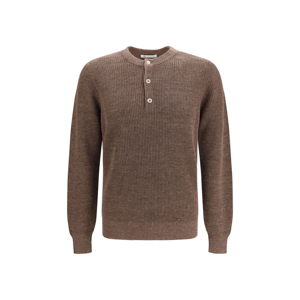 Brunello Cucinelli Brown Linen Sweatshirt Brunello Cucinelli
