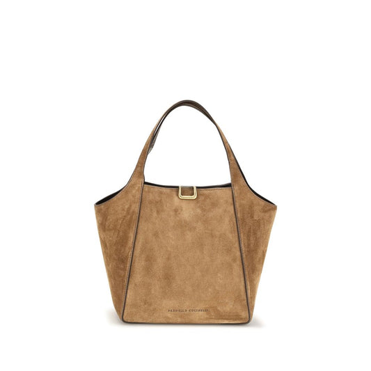 Brunello Cucinelli Beige Calf Leather Bos Taurus Backet Bag Brunello Cucinelli