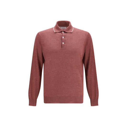 Brunello Cucinelli Bordeaux Cashmere Polo Shirt Brunello Cucinelli
