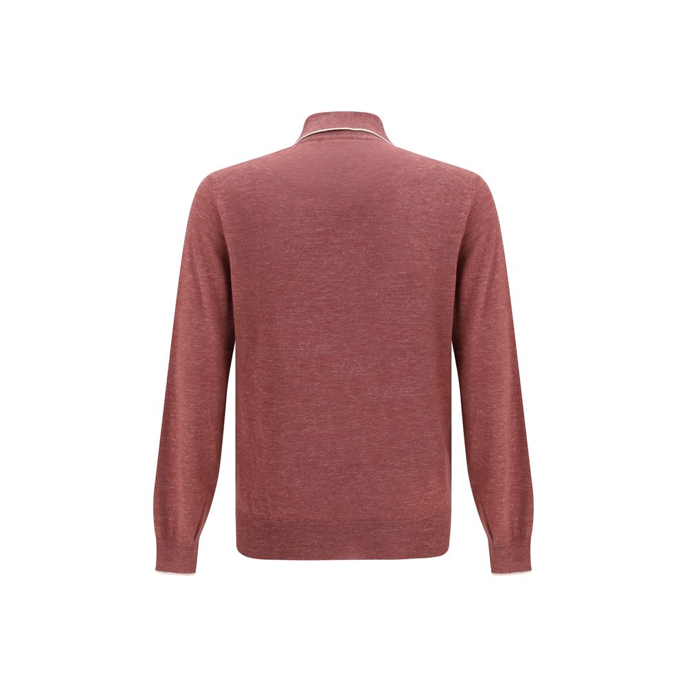 Brunello Cucinelli Bordeaux Cashmere Polo Shirt Brunello Cucinelli