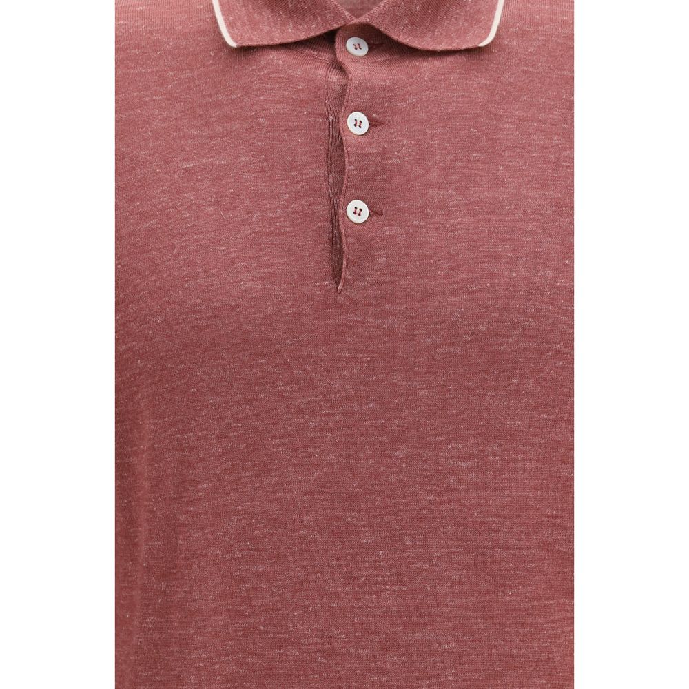 Brunello Cucinelli Bordeaux Cashmere Polo Shirt Brunello Cucinelli