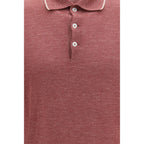 Brunello Cucinelli Bordeaux Cashmere Polo Shirt Brunello Cucinelli