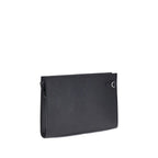Valentino Garavani black calf leather Bos Taurus wallet with sleek design and subtle branding on the front.