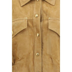 Versace Beige Lamb Leather Bomber Versace