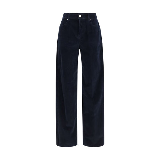 Max Mara Blue Cotton Casual Pants