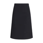 Fendi Black Wool Oves Aries Midi Skirt