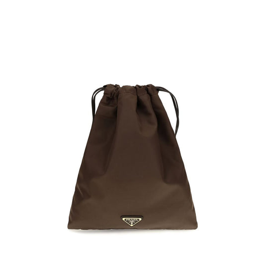 Prada Brown Polyamide Clutch Bag Prada