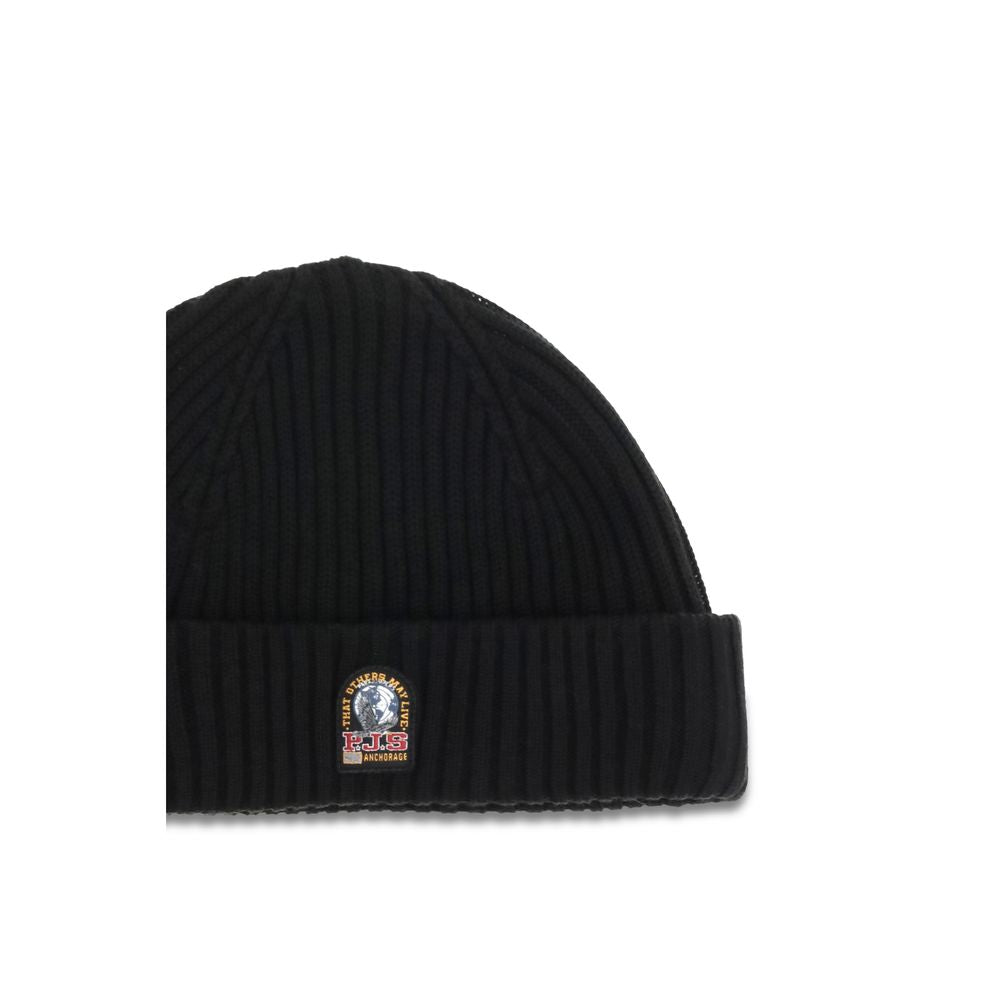 Parajumpers Black Wool Oves Aries Beanie Parajumpers