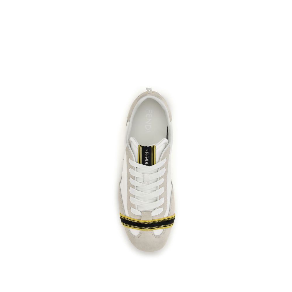Fendi Gray Fabric Athletic Sneakers Fendi