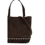 Valentino Garavani Brown Calf Leather Bos Taurus Shoulder Bag Valentino Garavani