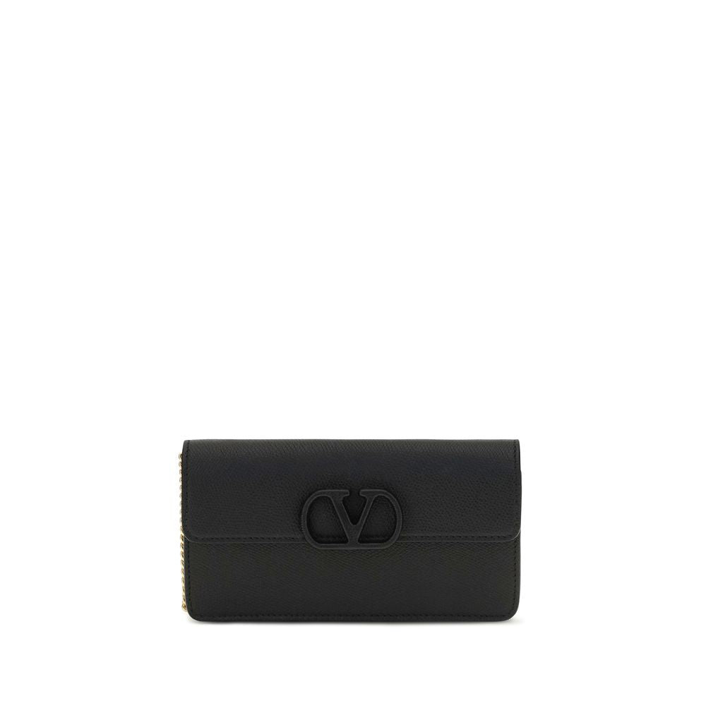 Valentino Garavani Black Calf Leather Bos Taurus Wallet Valentino Garavani