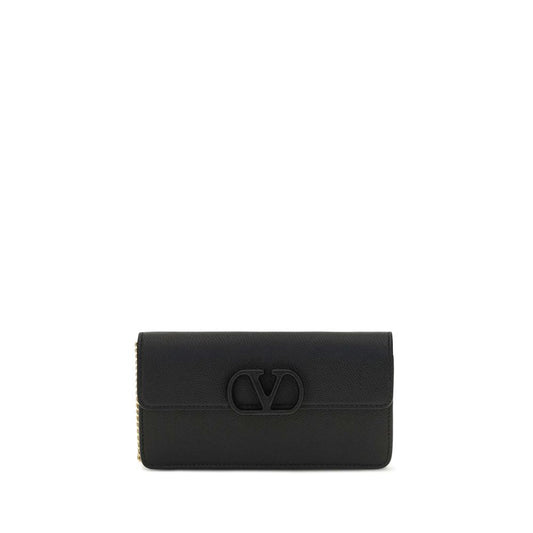 Valentino Garavani Black Calf Leather Bos Taurus Wallet Valentino Garavani