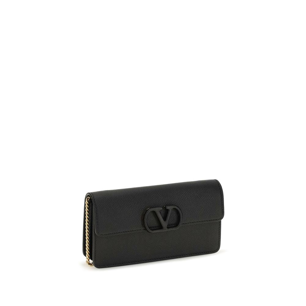 Valentino Garavani Black Calf Leather Bos Taurus Wallet Valentino Garavani