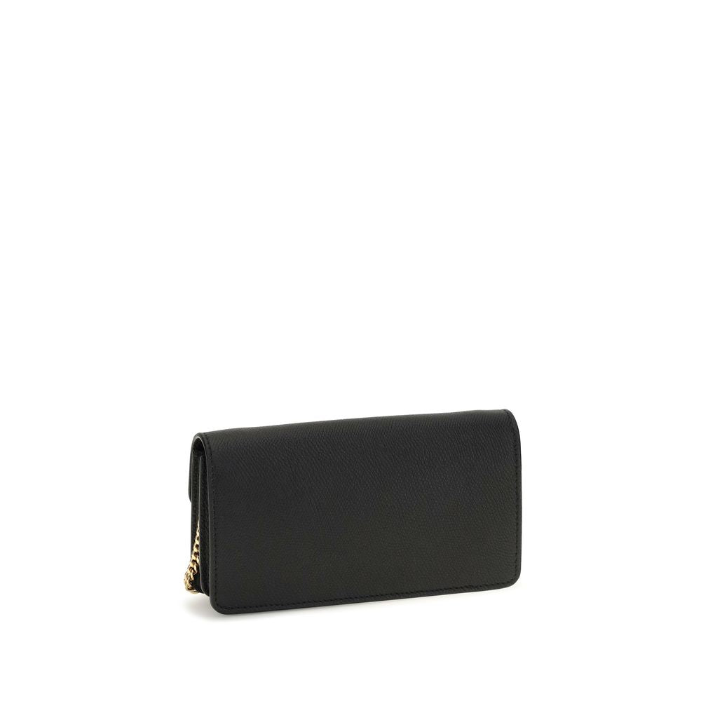 Valentino Garavani Black Calf Leather Bos Taurus Wallet Valentino Garavani