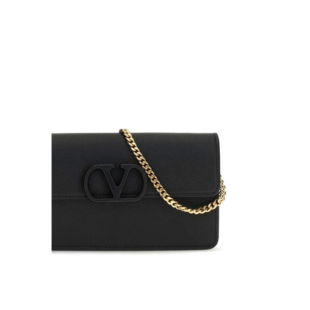 Valentino Garavani Black Calf Leather Bos Taurus Wallet Valentino Garavani