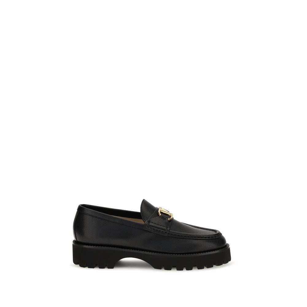 Valentino Garavani Black Goatskin Platform Loafers Valentino Garavani
