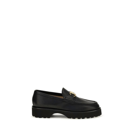 Valentino Garavani Black Goatskin Platform Loafers Valentino Garavani