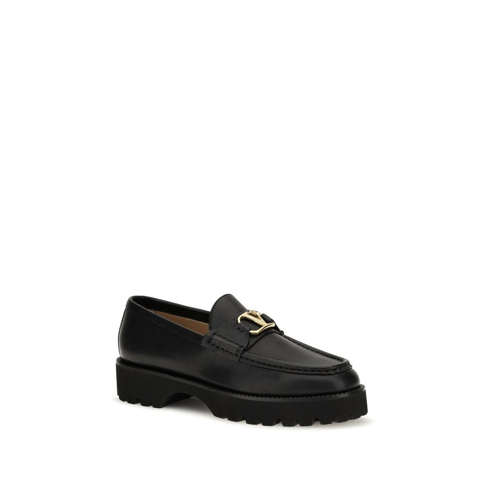 Valentino Garavani Black Goatskin Platform Loafers Valentino Garavani