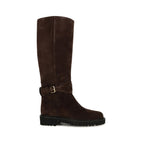 Valentino Garavani Brown Calf Leather Bos Taurus Flat Boots Valentino Garavani
