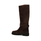 Valentino Garavani Brown Calf Leather Bos Taurus Flat Boots Valentino Garavani