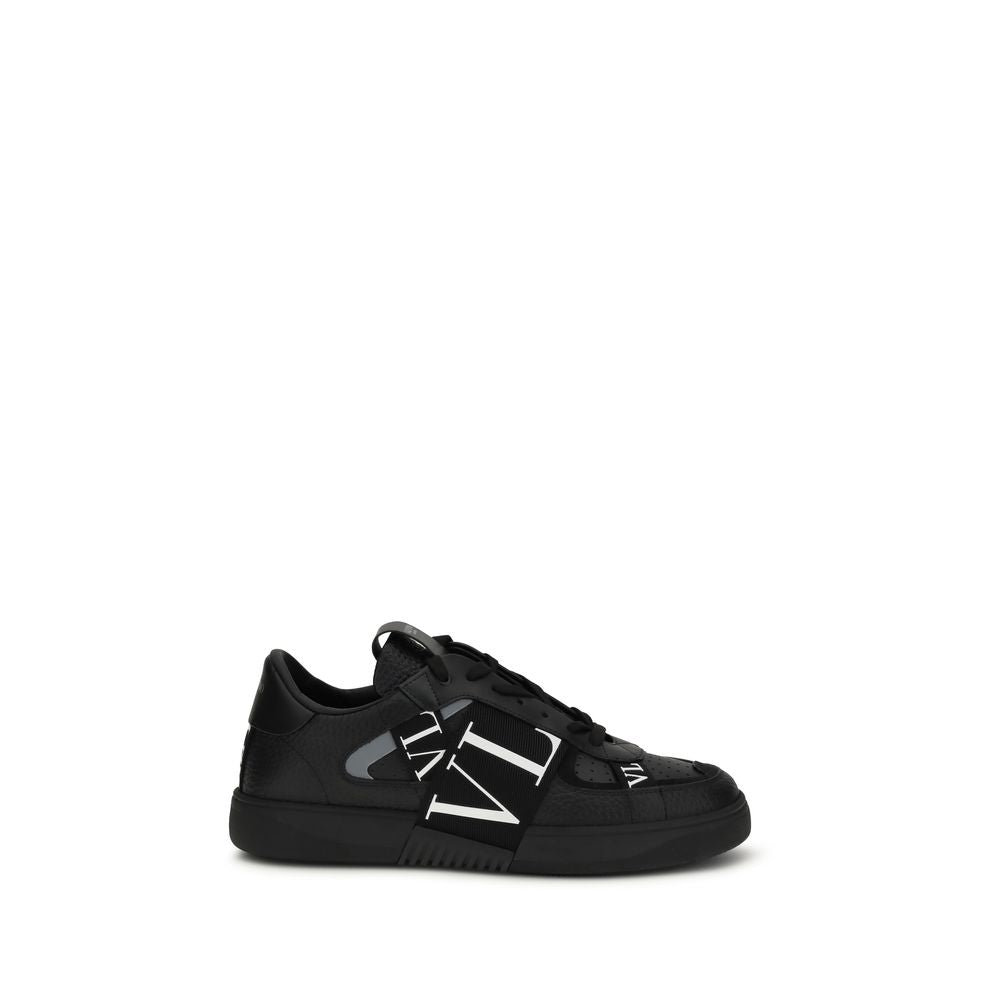 Valentino Garavani Black Calf Leather Bos Taurus Athletic Sneakers Valentino Garavani