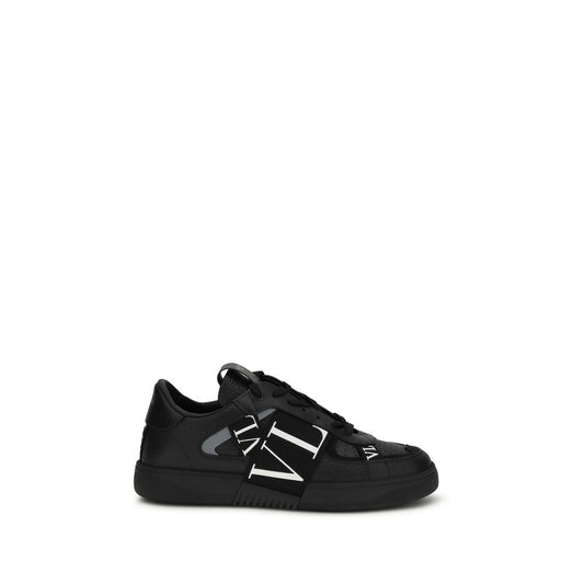 Valentino Garavani Black Calf Leather Bos Taurus Athletic Sneakers Valentino Garavani