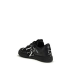 Valentino Garavani Black Calf Leather Bos Taurus Athletic Sneakers Valentino Garavani