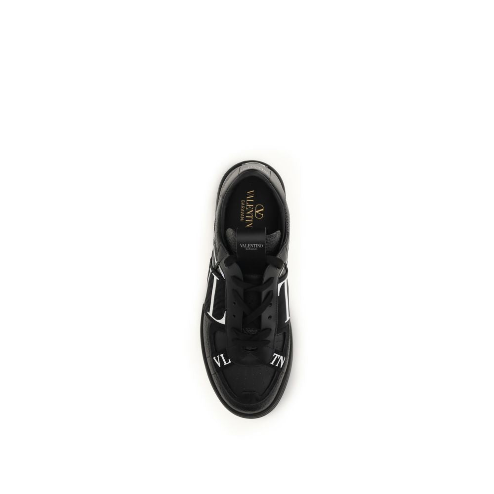 Valentino Garavani Black Calf Leather Bos Taurus Athletic Sneakers Valentino Garavani