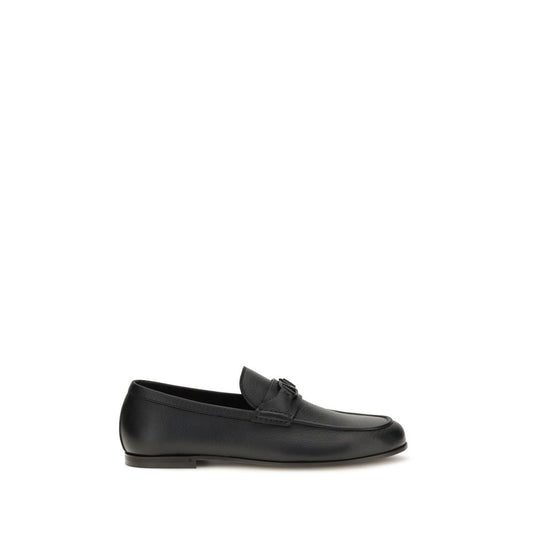 Valentino Garavani Black Deer Slip-On Loafers Valentino Garavani
