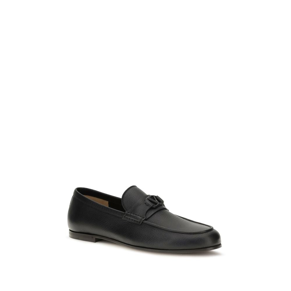 Valentino Garavani Black Deer Slip-On Loafers Valentino Garavani