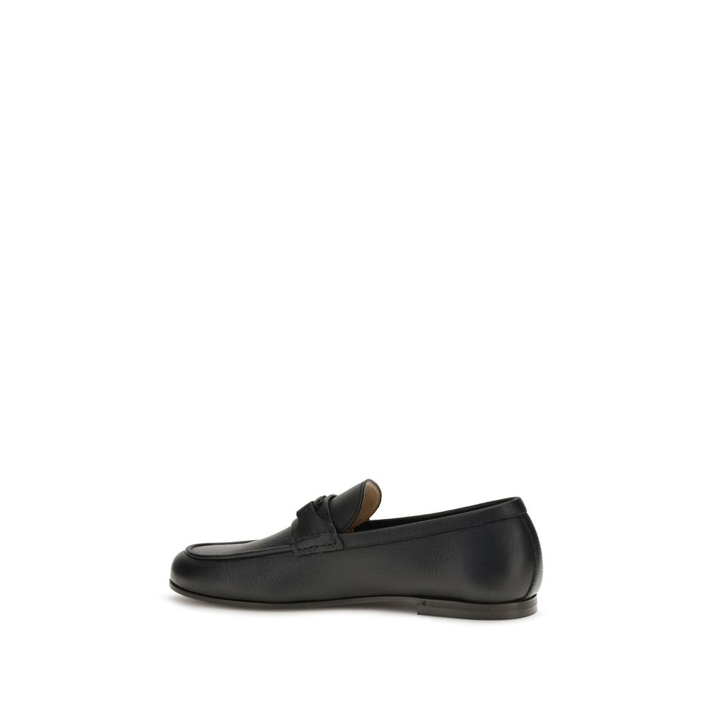 Valentino Garavani Black Deer Slip-On Loafers Valentino Garavani