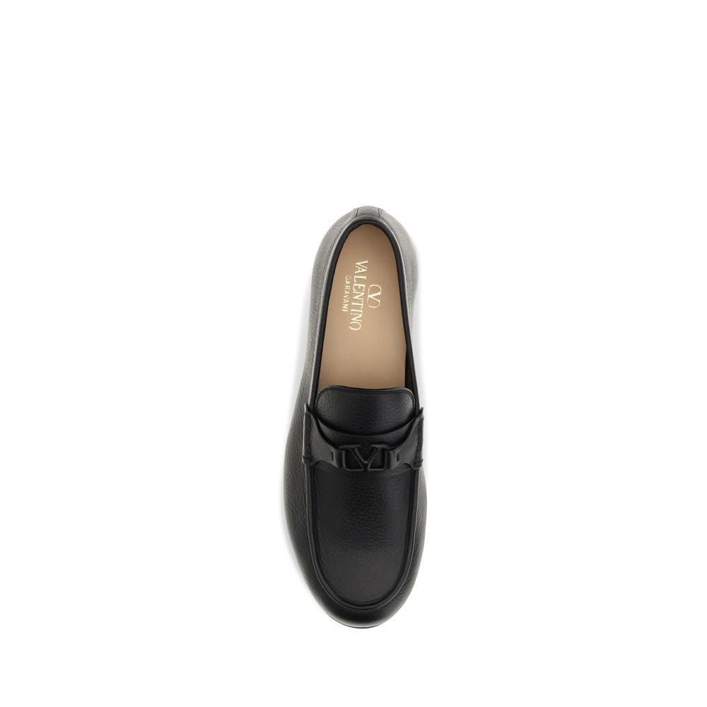 Valentino Garavani Black Deer Slip-On Loafers Valentino Garavani