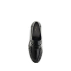 The Row Black Calf Leather Bos Taurus Slip-On Loafers