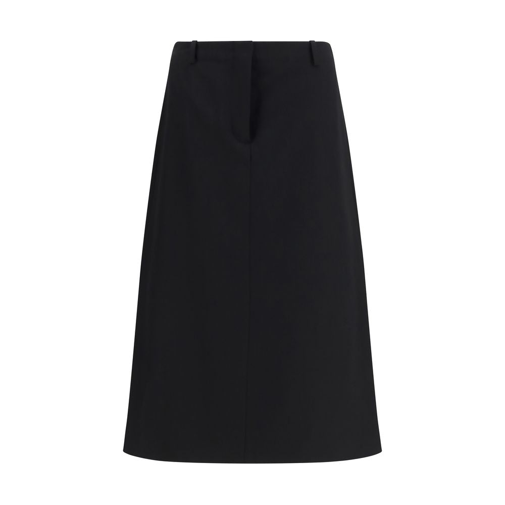 Fendi Black Wool Oves Aries Midi Skirt Fendi