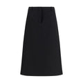 Fendi Black Wool Oves Aries Midi Skirt Fendi