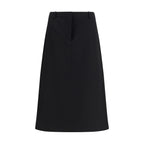Fendi Black Wool Oves Aries Midi Skirt Fendi