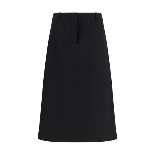 Fendi Black Wool Oves Aries Midi Skirt Fendi