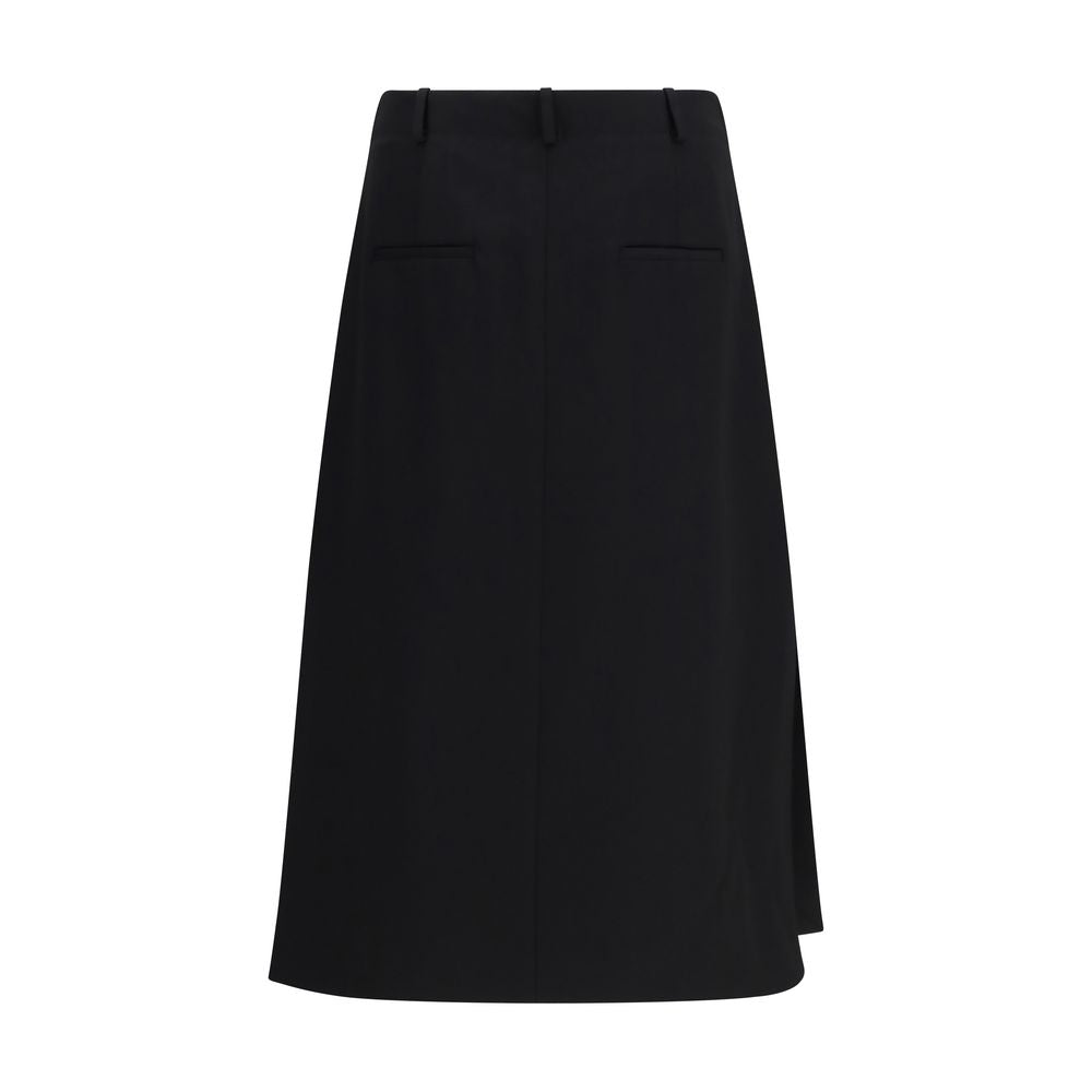 Fendi Black Wool Oves Aries Midi Skirt Fendi