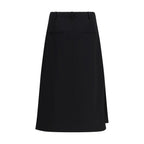Fendi Black Wool Oves Aries Midi Skirt Fendi