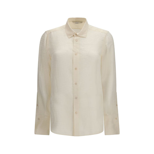 Fendi Beige Silk Pattern Shirt Fendi