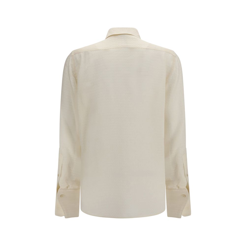 Fendi Beige Silk Pattern Shirt Fendi