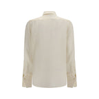 Fendi Beige Silk Pattern Shirt Fendi