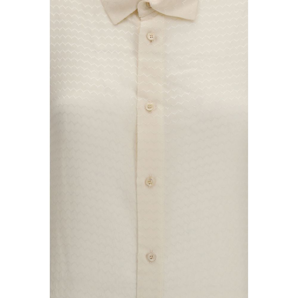 Fendi Beige Silk Pattern Shirt Fendi