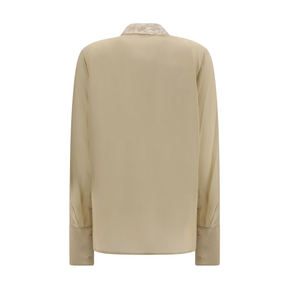 Fendi Beige Silk Dress Shirt Fendi