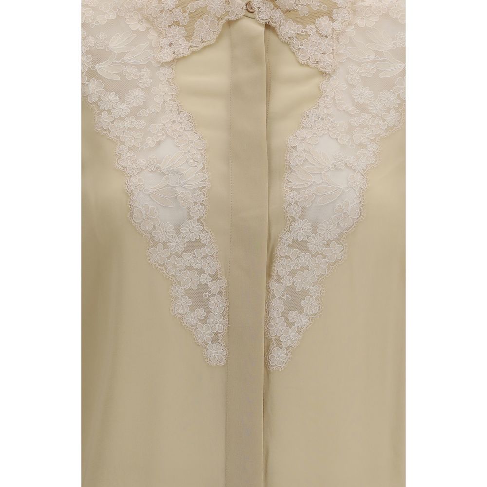 Fendi Beige Silk Dress Shirt Fendi