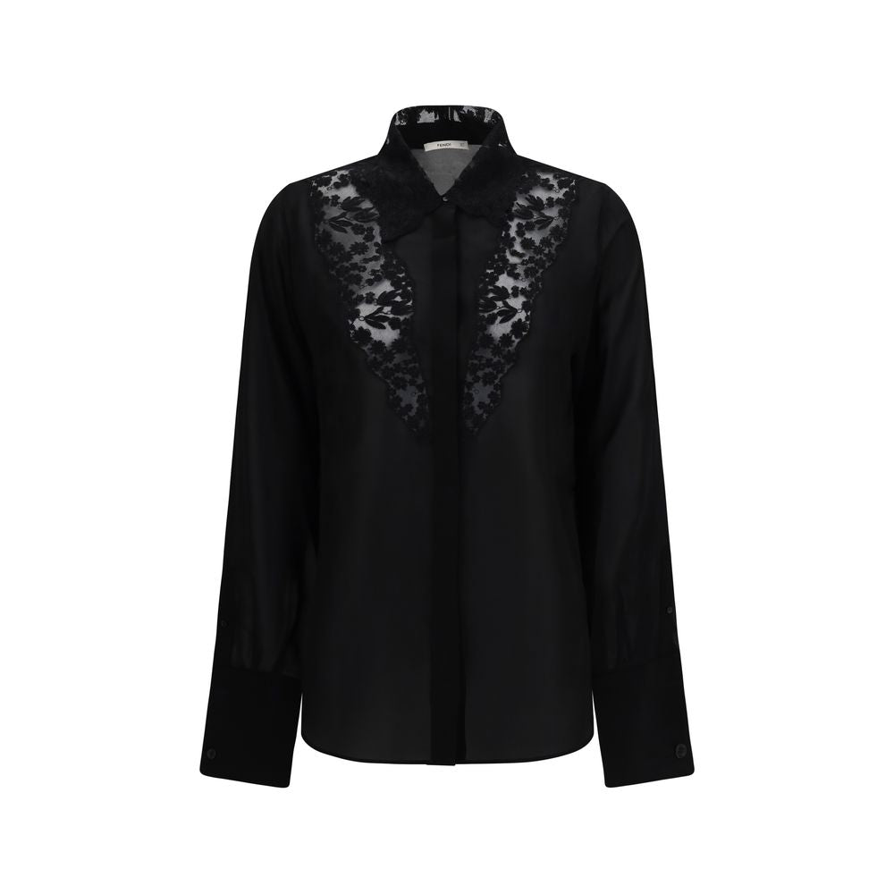 Fendi Black Silk Blouse Fendi