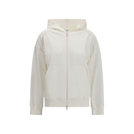 Brunello Cucinelli White Cotton Sweatshirt Brunello Cucinelli